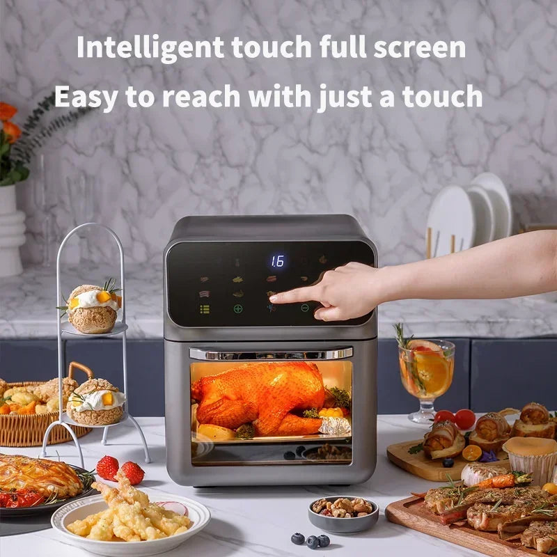 12L Electric Air Fryer Large Capacity Multi-function Convection Oven Deep Fryer Without Oil Kitchen LED Touch BPA Free 1300W