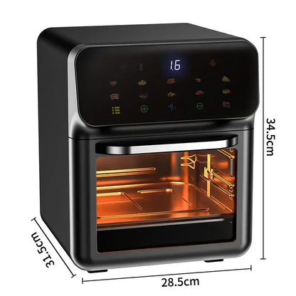 12L Electric Air Fryer Large Capacity Multi-function Convection Oven Deep Fryer Without Oil Kitchen LED Touch BPA Free 1300W