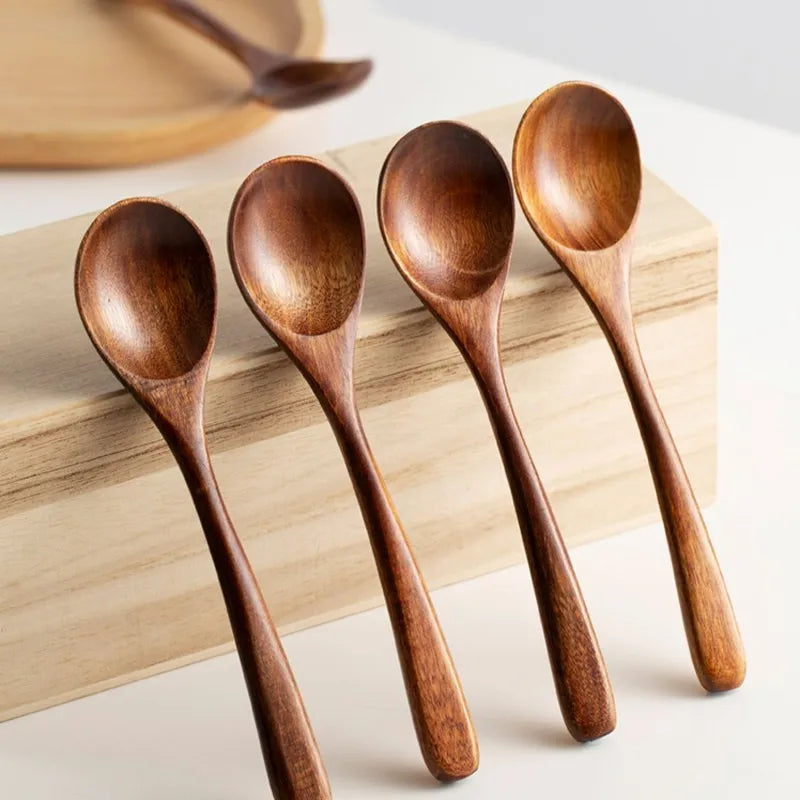 4 Piece Pack Wooden Soup Spoon