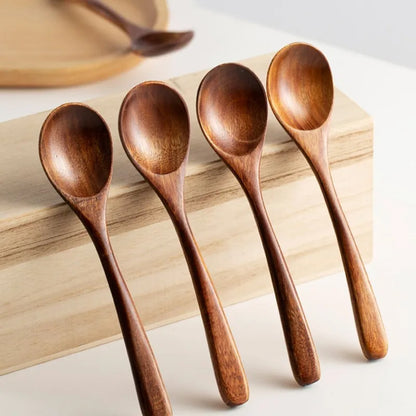 4 Piece Pack Wooden Soup Spoon