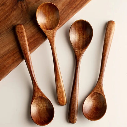 4 Piece Pack Wooden Soup Spoon