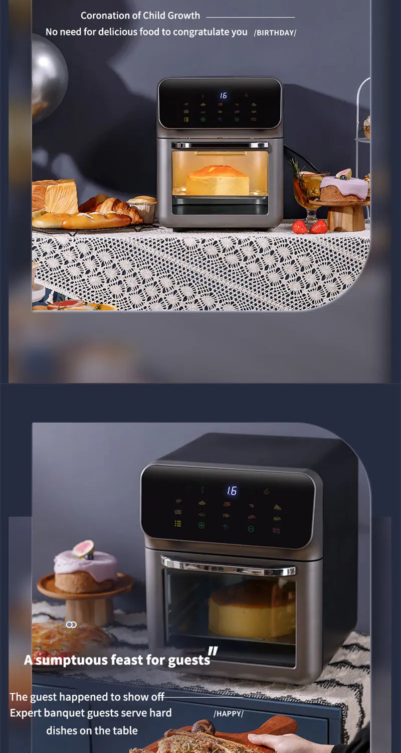 12L Electric Air Fryer Large Capacity Multi-function Convection Oven Deep Fryer Without Oil Kitchen LED Touch BPA Free 1300W