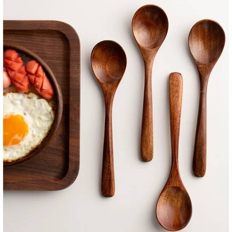 4 Piece Pack Wooden Soup Spoon